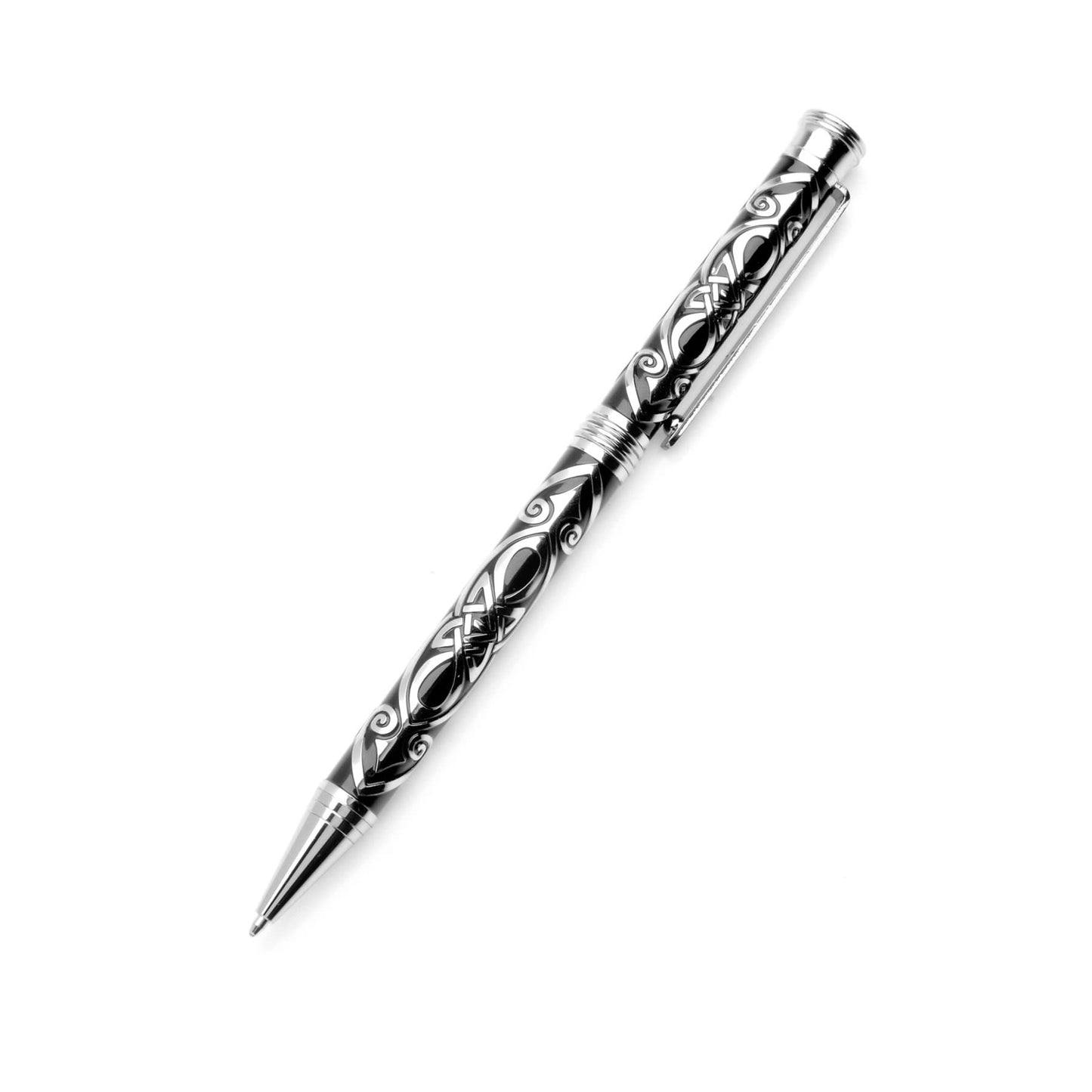 Black & Silver Celtic Spear Design Etch Metal Pen - Present Days