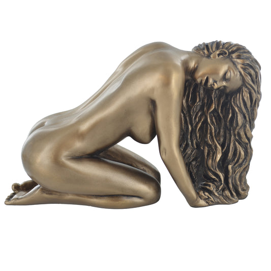 Suggestion Figure Bronze Finish Knelt Female Sculpture