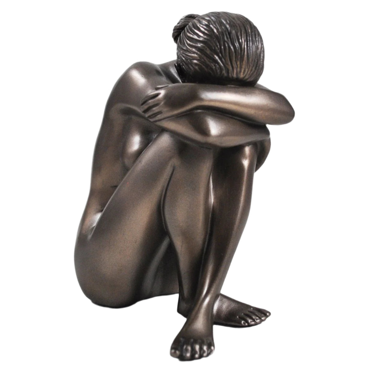 Peace Figure Lady Sat At Peace Bronze Finish