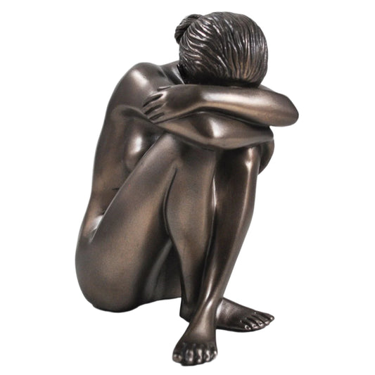 Peace Figure Lady Sat At Peace Bronze Finish