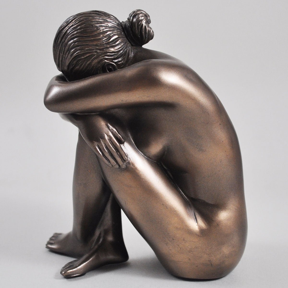 Peace Figure Lady Sat At Peace Bronze Finish