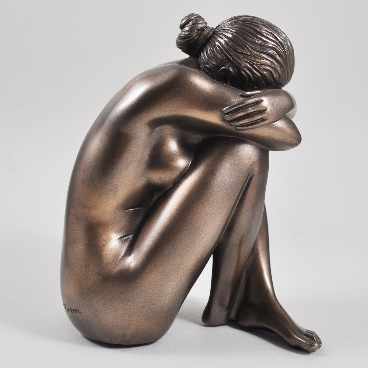 Peace Figure Lady Sat At Peace Bronze Finish