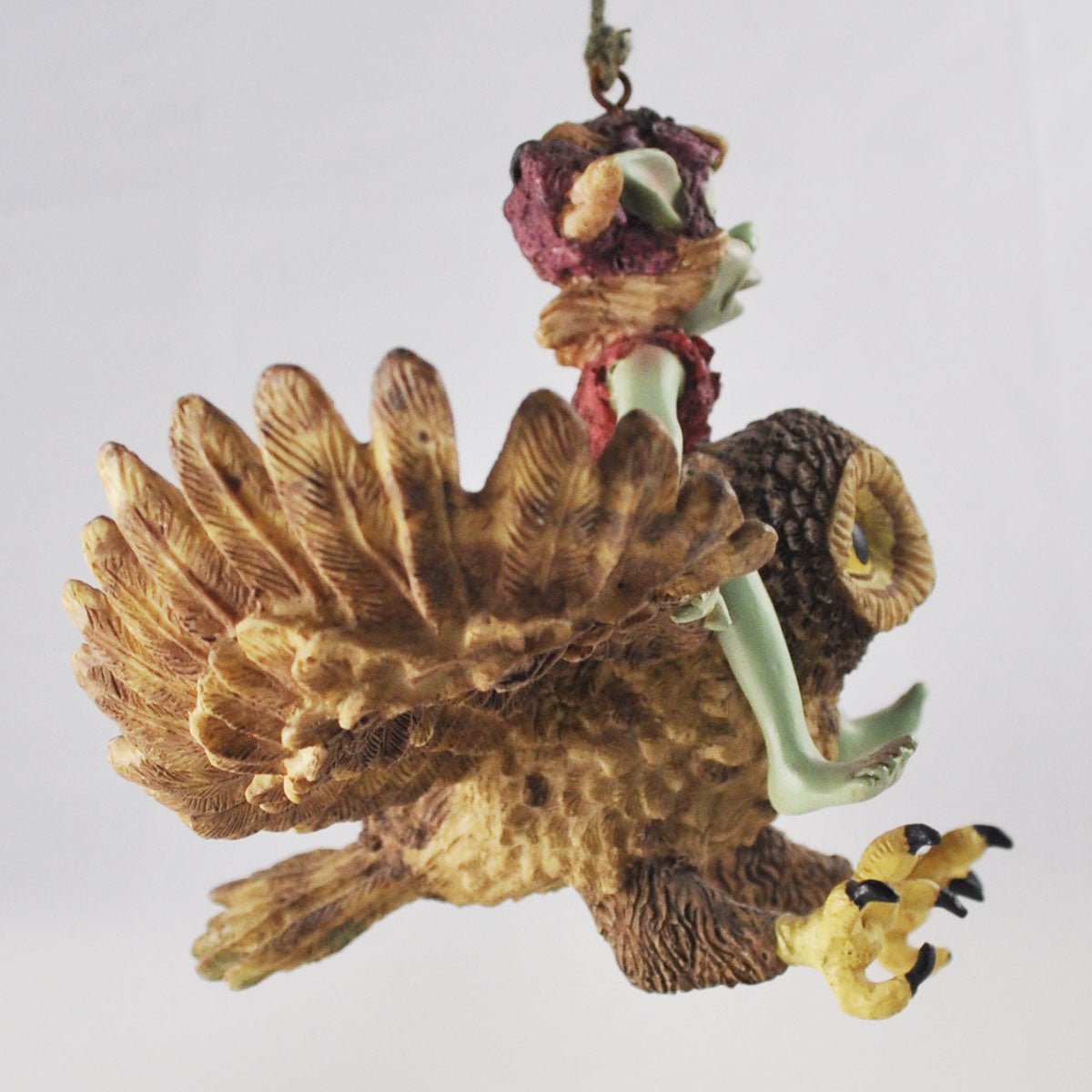 Pixie Riding Owl Hanging Garden Home Decor Figurine