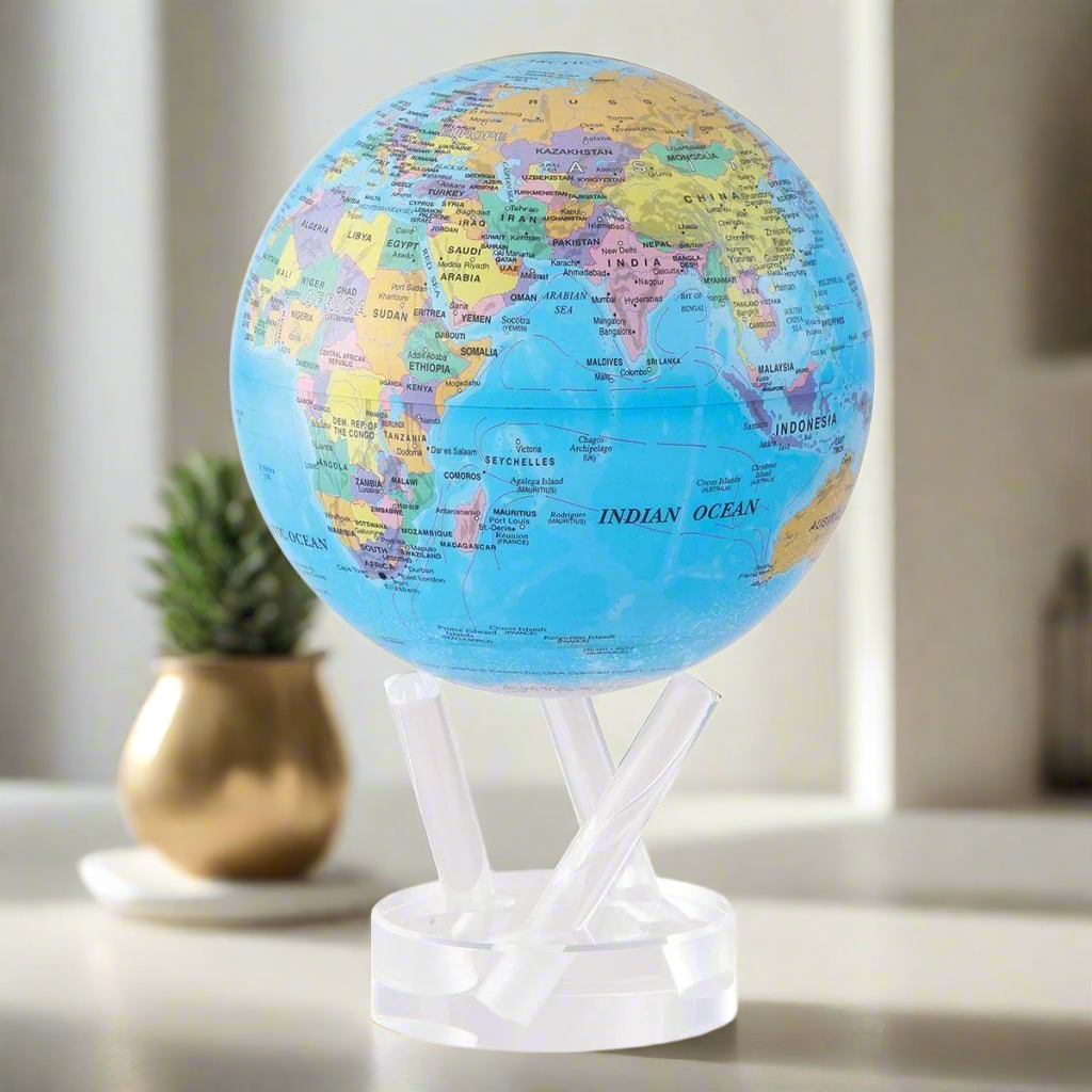 MOVA Blue with Political Map 4.5" Globe