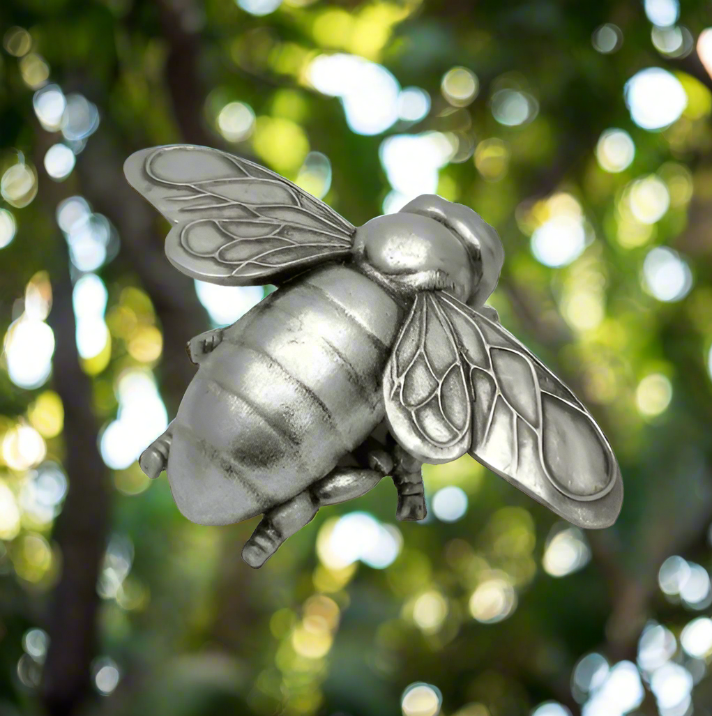 Silver Bee Hanging Or Free Standing Ornament 20 cm