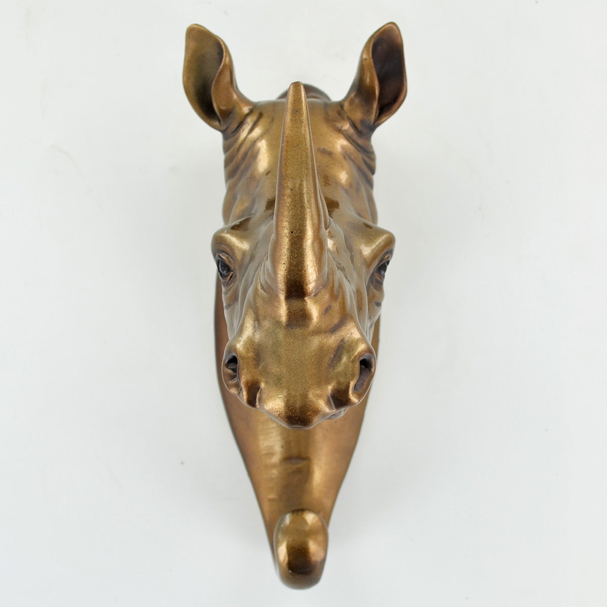 Rhino Head Bronze Wall Coat Hook