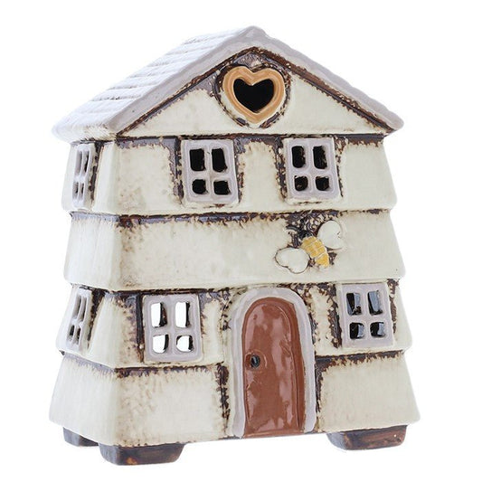 Cream Beehive Tealight Holder Village Pottery