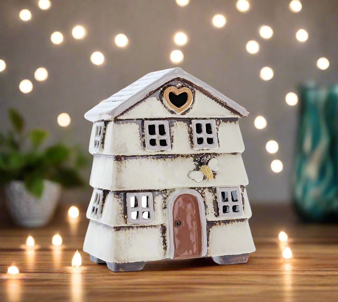 Cream Beehive Tealight Holder Village Pottery