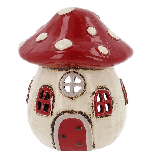 Toadstool House Tealight Holder Village Pottery