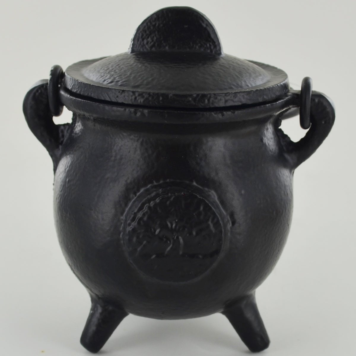 Cast Iron Cauldron Tree Of Life Design With Removable Lid