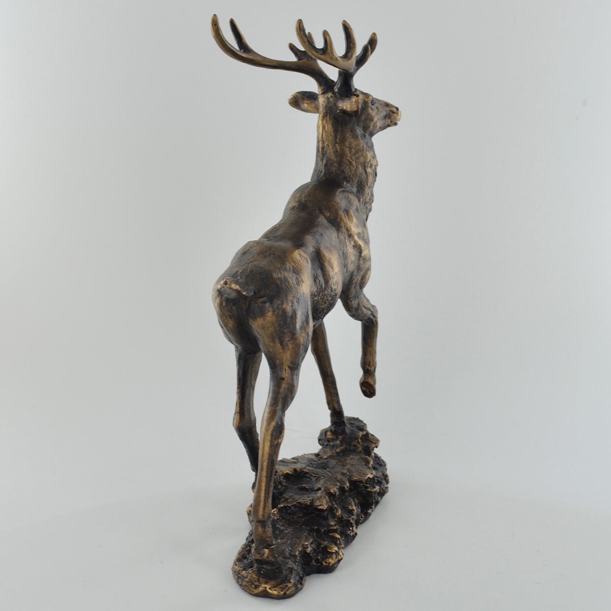 Highland Monarch Stag Painted Bronze Resin Sculpture