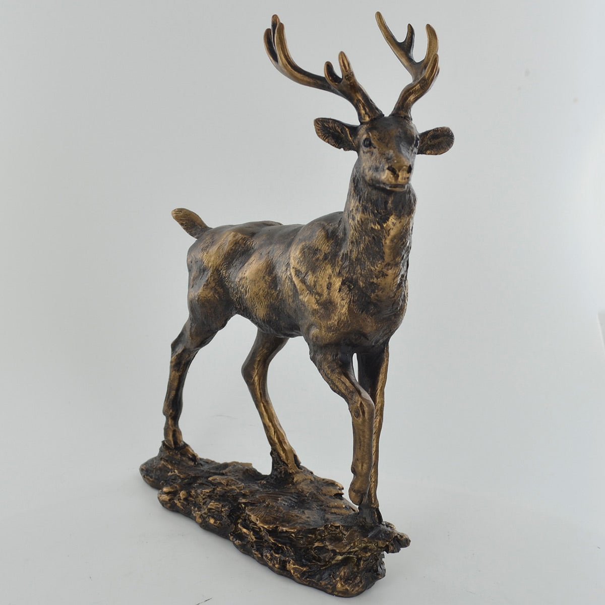 Highland Monarch Stag Painted Bronze Resin Sculpture
