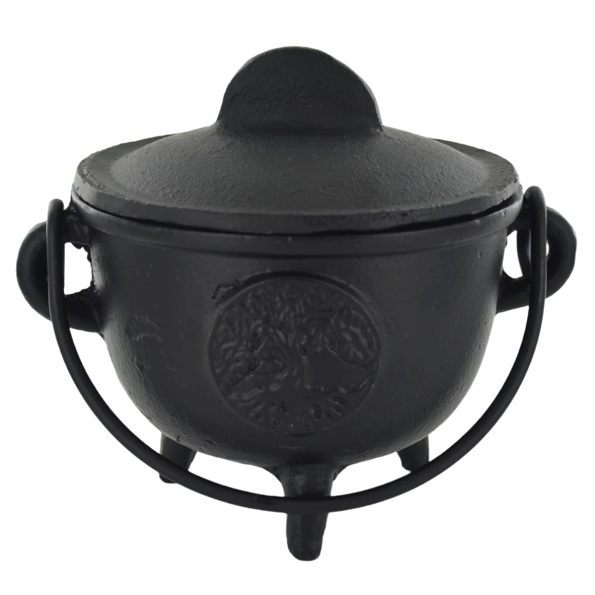 Cast Iron Cauldron Tree Of Life Design With Removable Lid