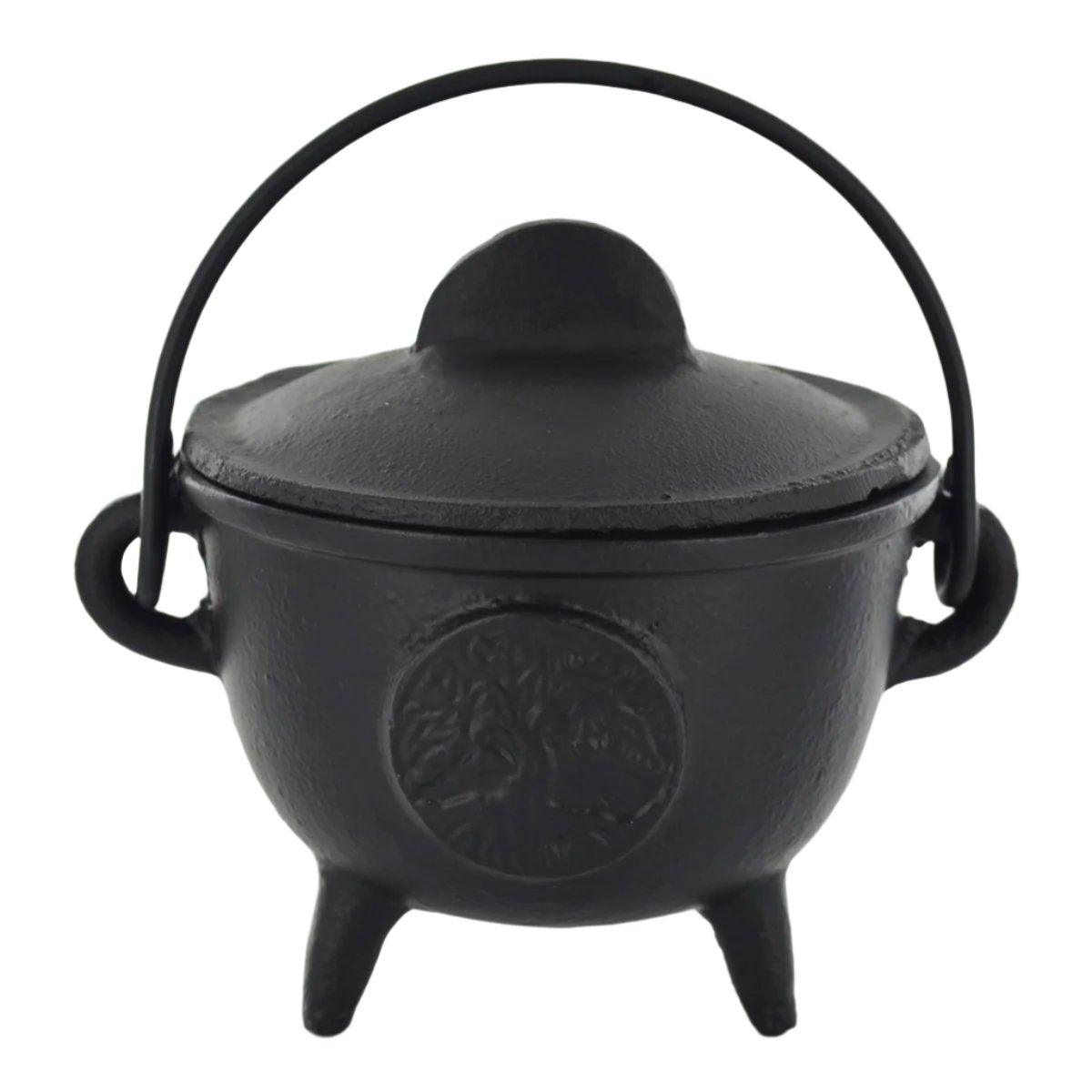 Cast Iron Cauldron Tree Of Life Design With Removable Lid