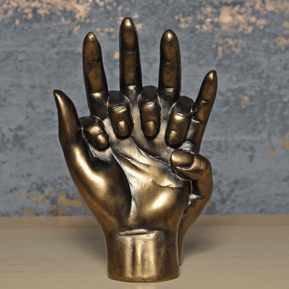 Bronze Effect Hands Entwined Ornament Couple Holding Hands Figure