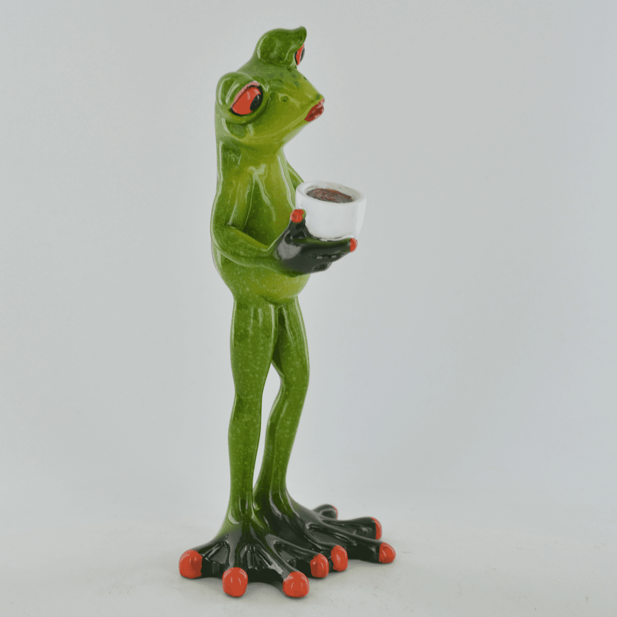 Comical Frog Coffee Break Resin Figurine