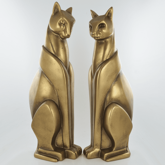 Stylised Cats Bronze Effect Home Decor Ornament