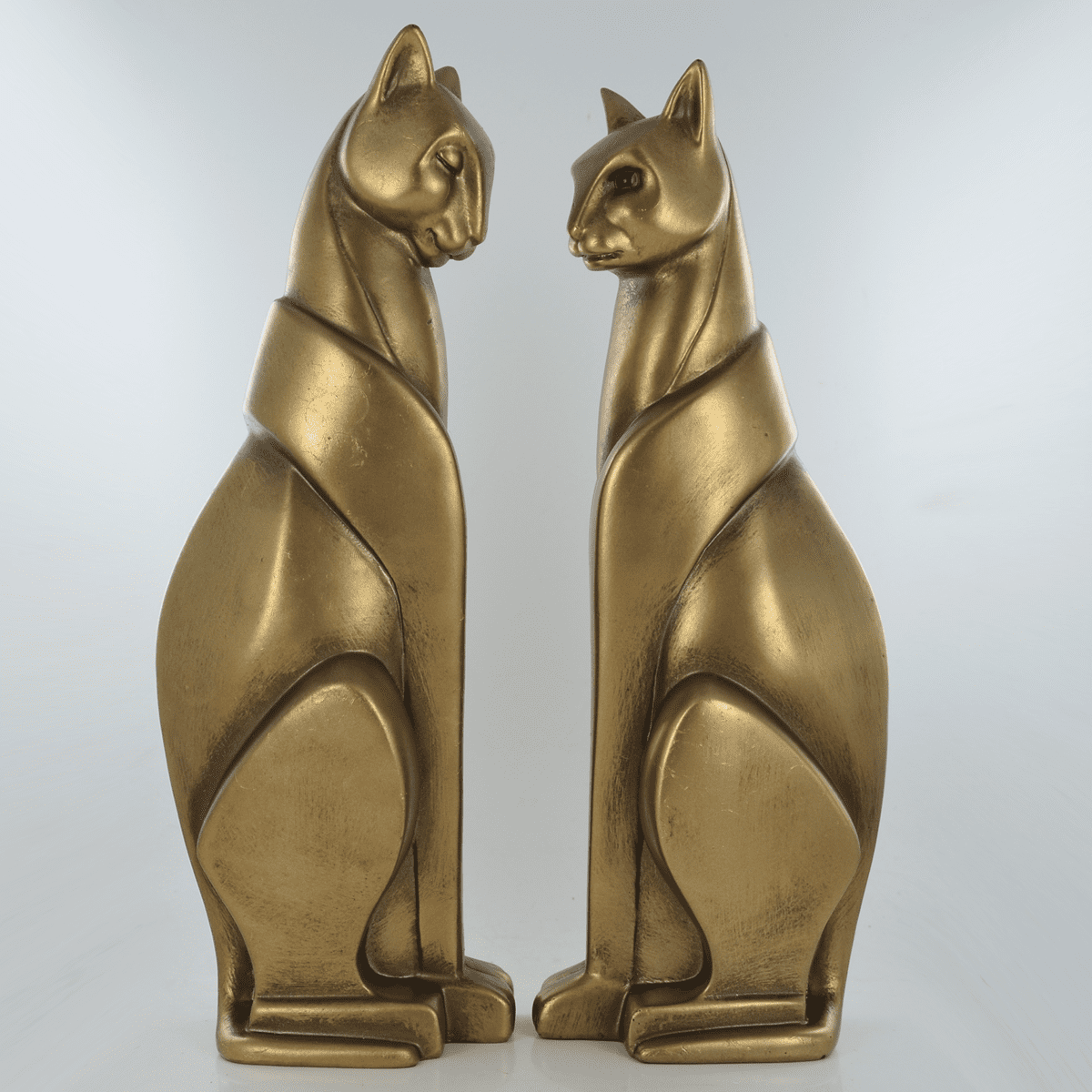 Stylised Cats Bronze Effect Home Decor Ornament