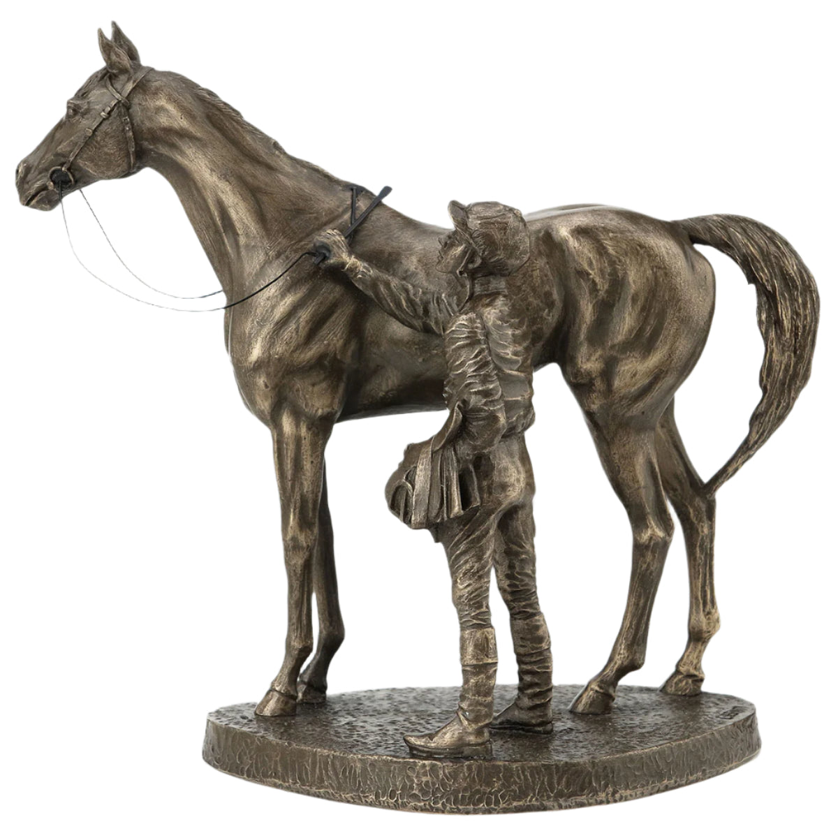 Unsaddling the First by David Geenty Cold Cast Bronze Sculpture