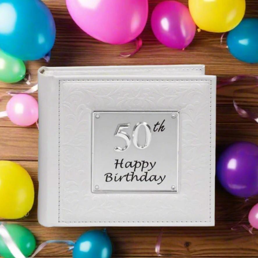 50th Happy Birthday Deluxe Photo Album For 6x4 Photos