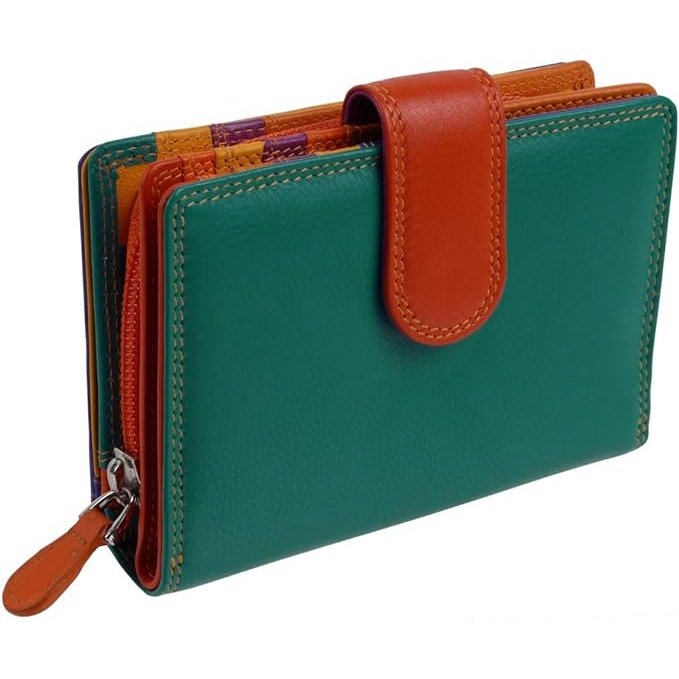 Leather Flap Over Tab Purse Cards & Cash Seville Colour