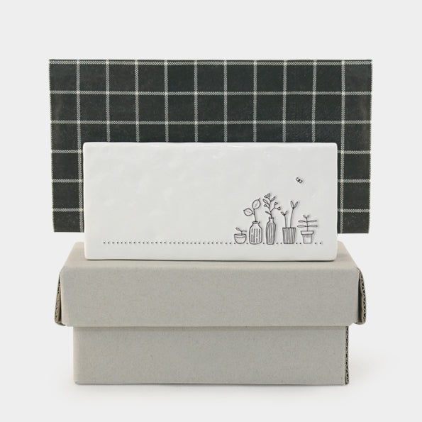 East Of India Porcelain Letter Rack Plant Flower Design - Present Days