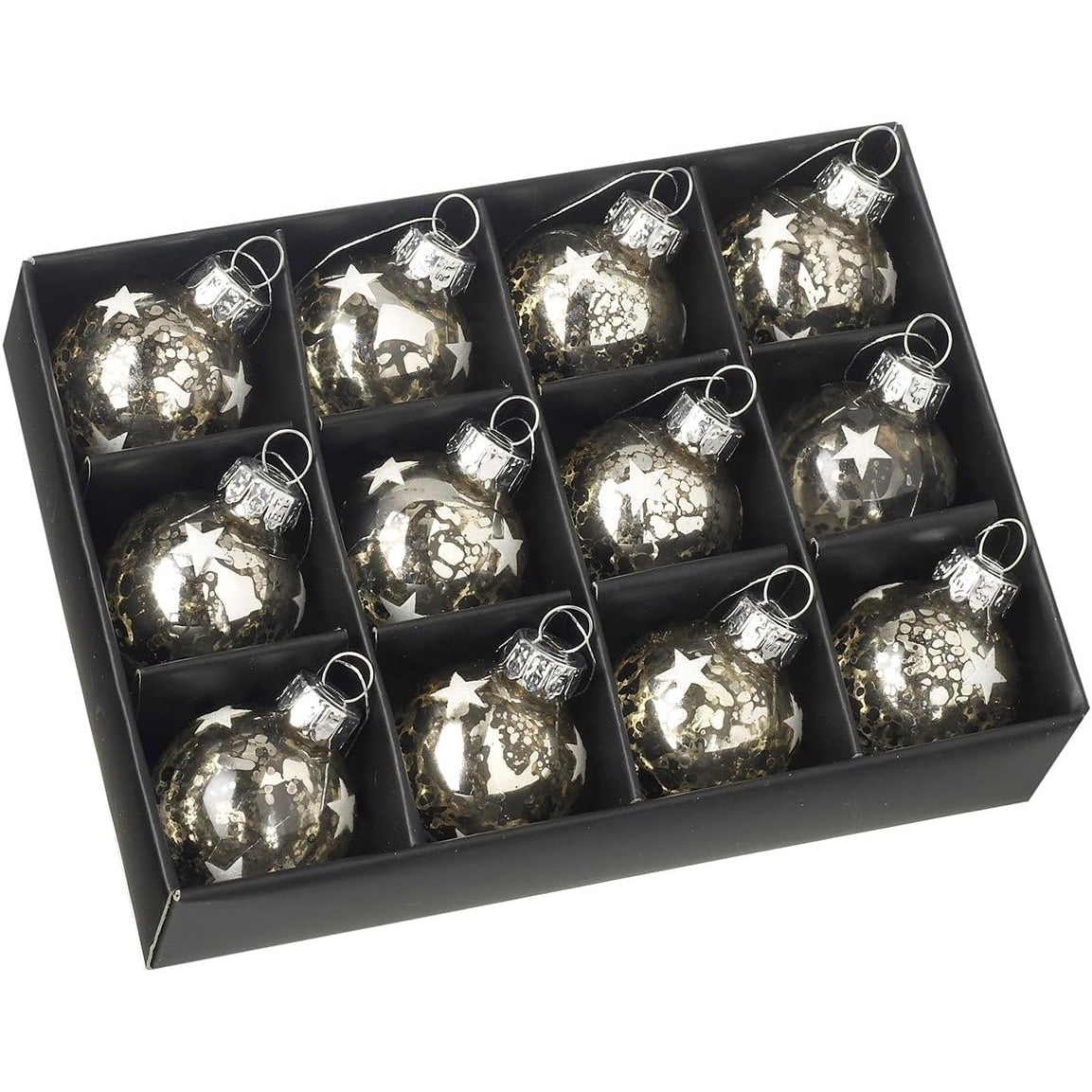 Silver Bronze Mini Baubles Set of 12 Heaven Sends Christmas Tree Decorations