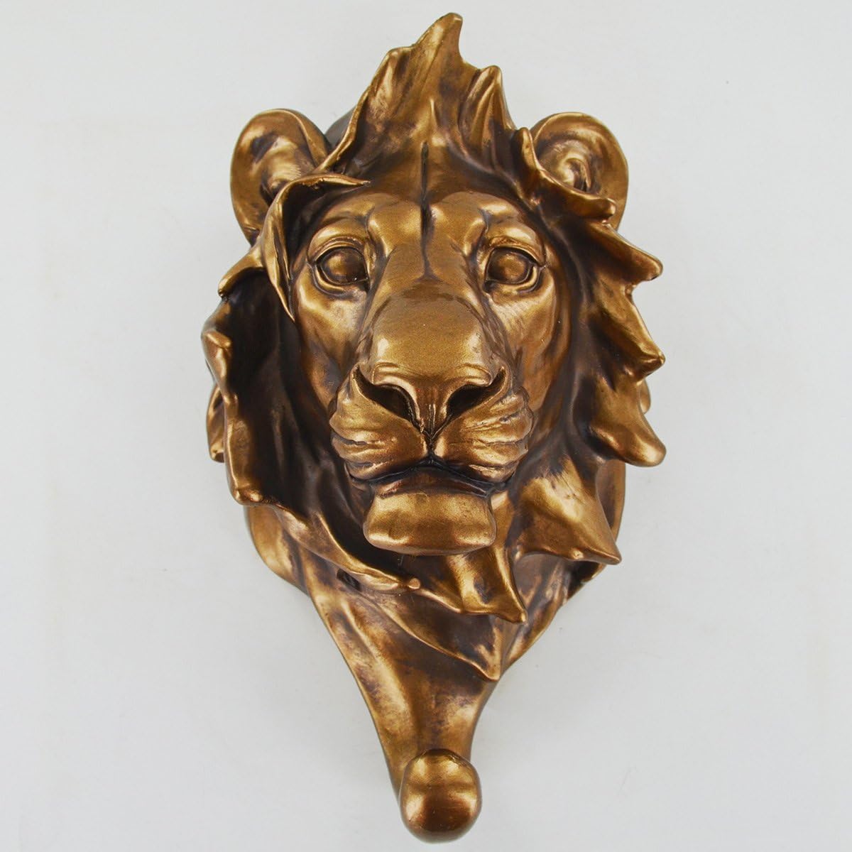 Lion Head Coat Hook, Decorative Wall Accessory Painted Antique Bronze Finish