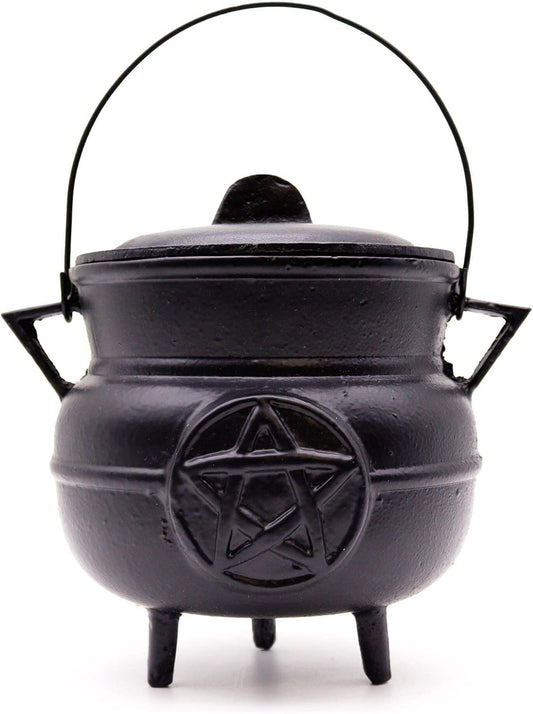 Cauldron Cast Iron with Pentagram Star Design 21cm x 15cm
