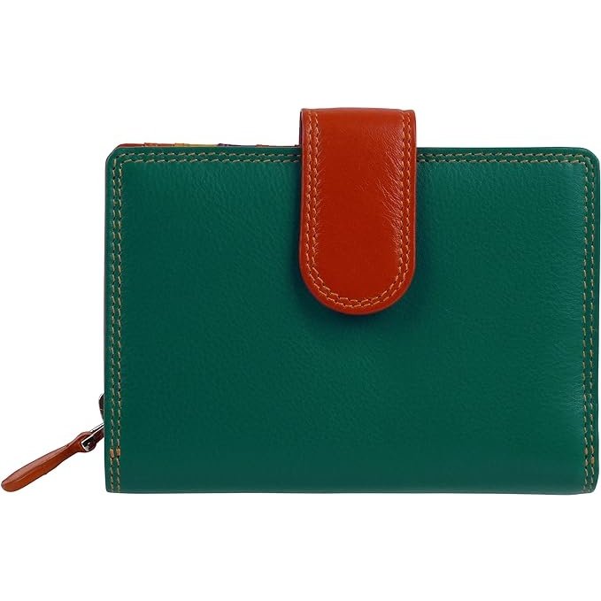 Leather Flap Over Tab Purse Cards & Cash Seville Colour