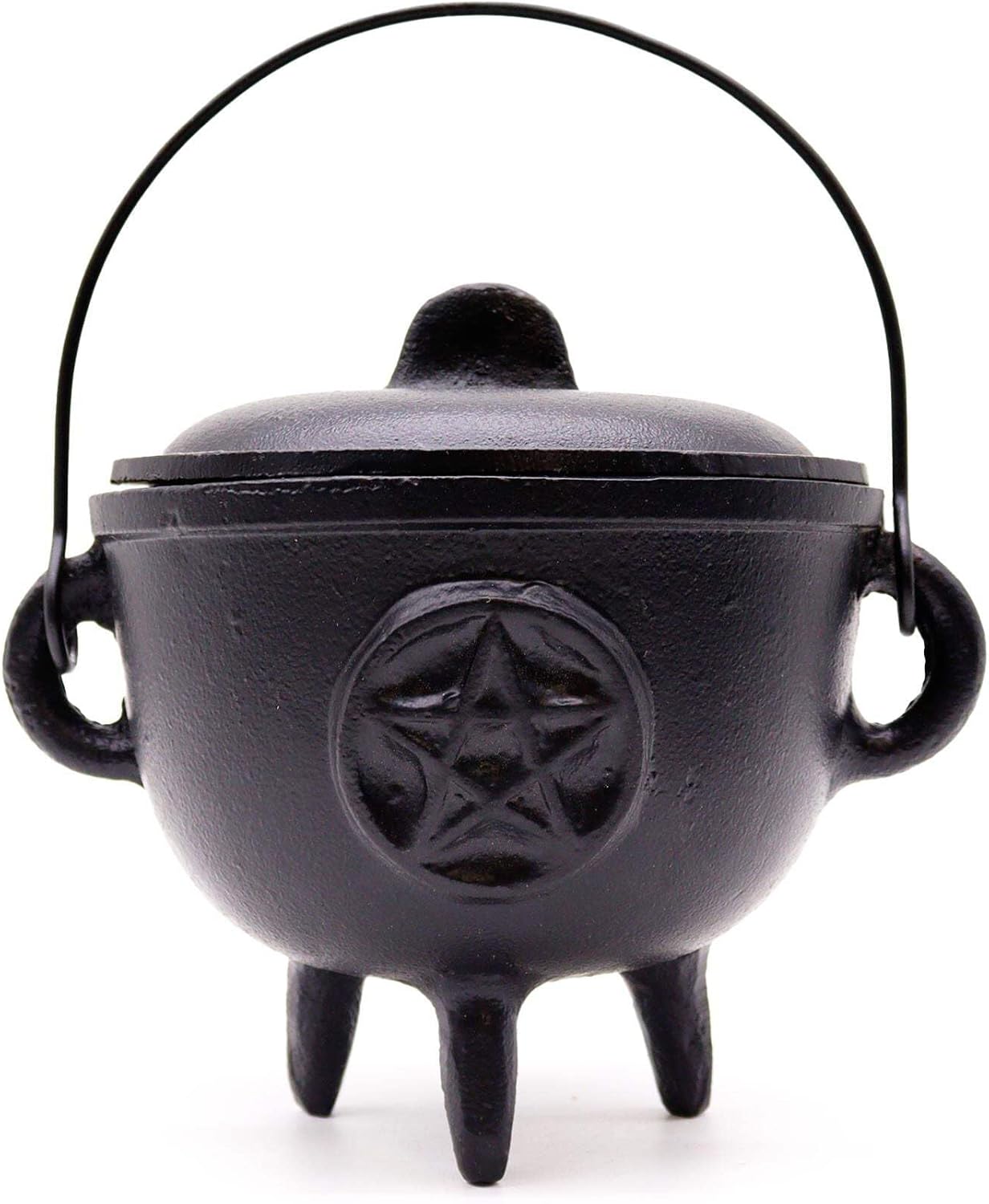 Extra Large Cast Iron Cauldron with Pentagram 15x15cm