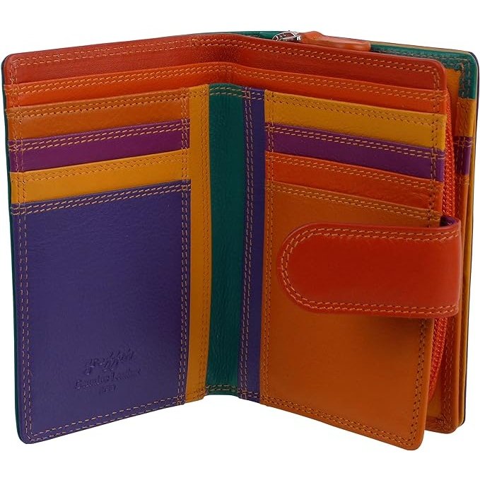 Leather Flap Over Tab Purse Cards & Cash Seville Colour