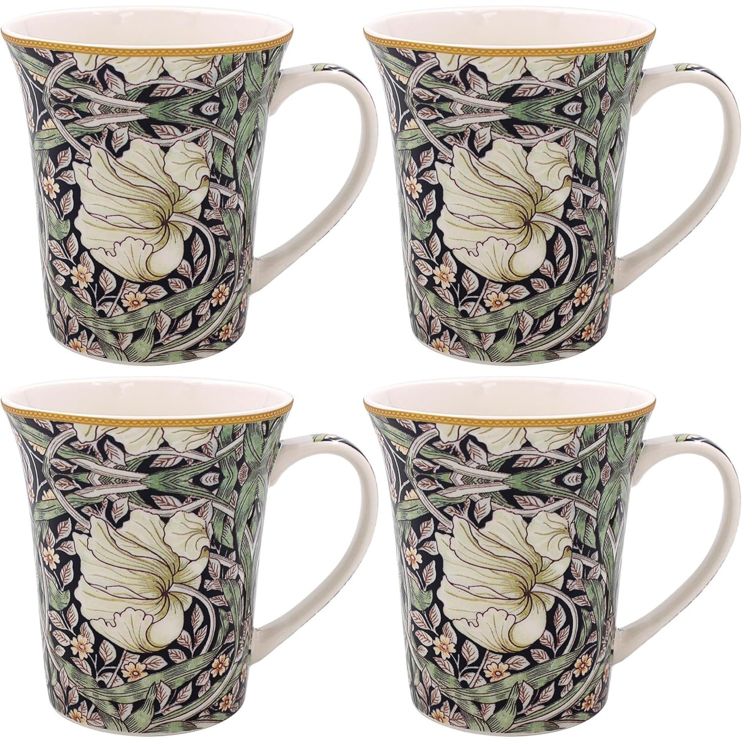William Morris Pimpernel Mugs Set of 4 Boxed The Leonardo Collection