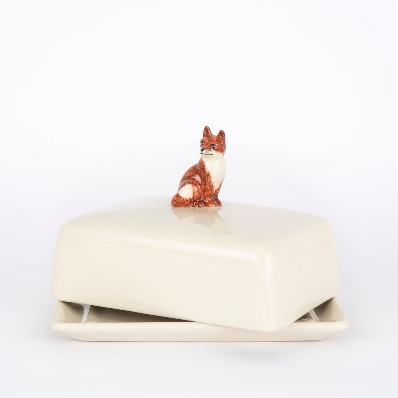 Fox Butter Dish Ceramic