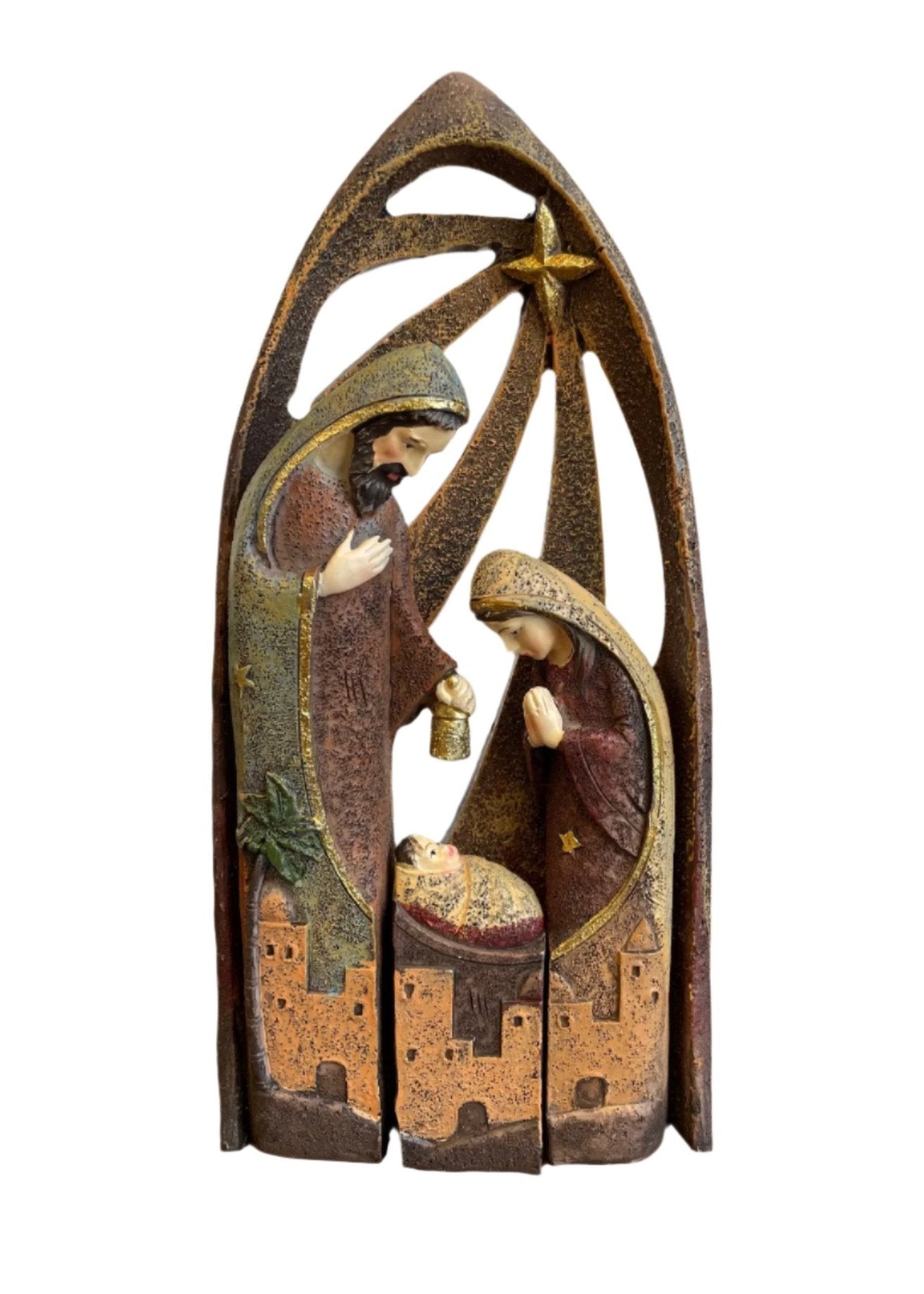 Christmas Decoration Nativity With Bethlehem Scene