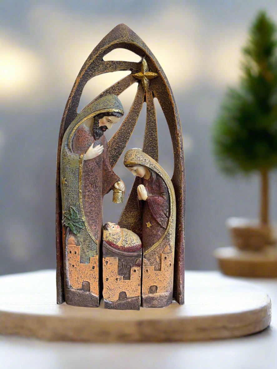 Christmas Decoration Nativity With Bethlehem Scene