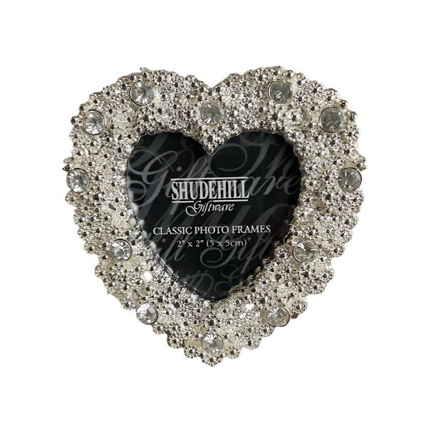 Set Of 3 Diamanté Silver Mini Photo Frames