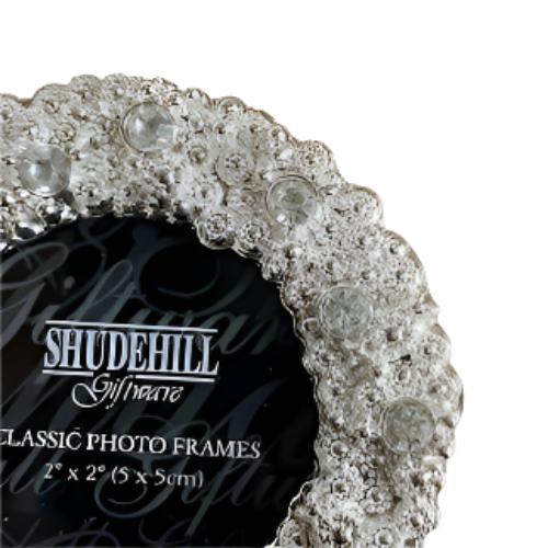 Set Of 3 Diamanté Silver Mini Photo Frames