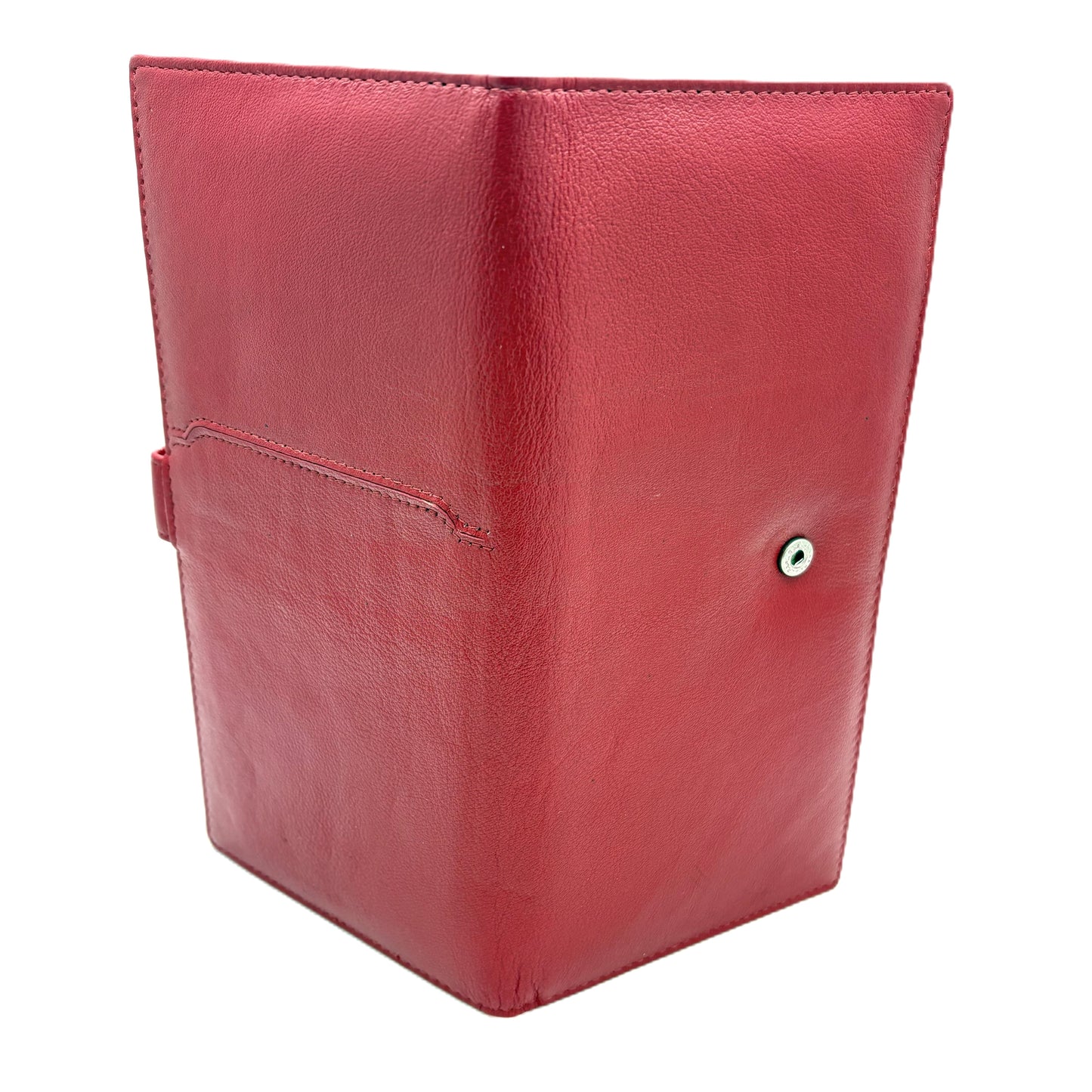 Leather Travel Wallet & Passport Holder With Tab Closure In Red