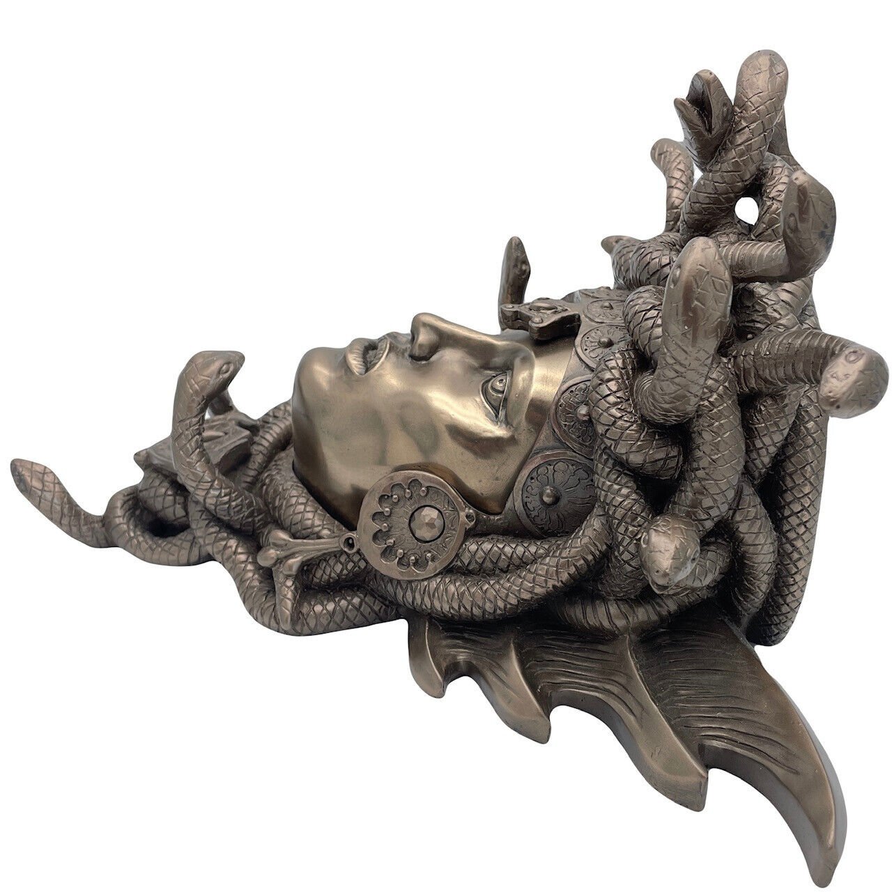 Medusa Head Wall Plaque Sculpture In Cold Cast Bronze