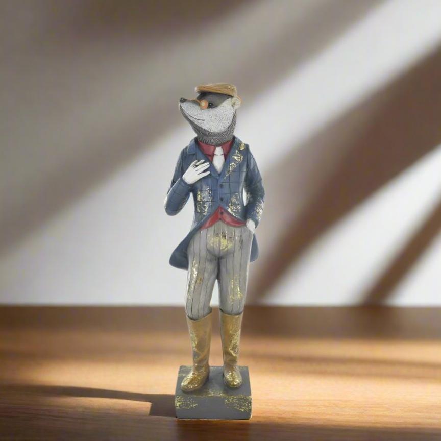 Dapper Badger Statue Novelty Gentleman Figure Dapper Animal Range