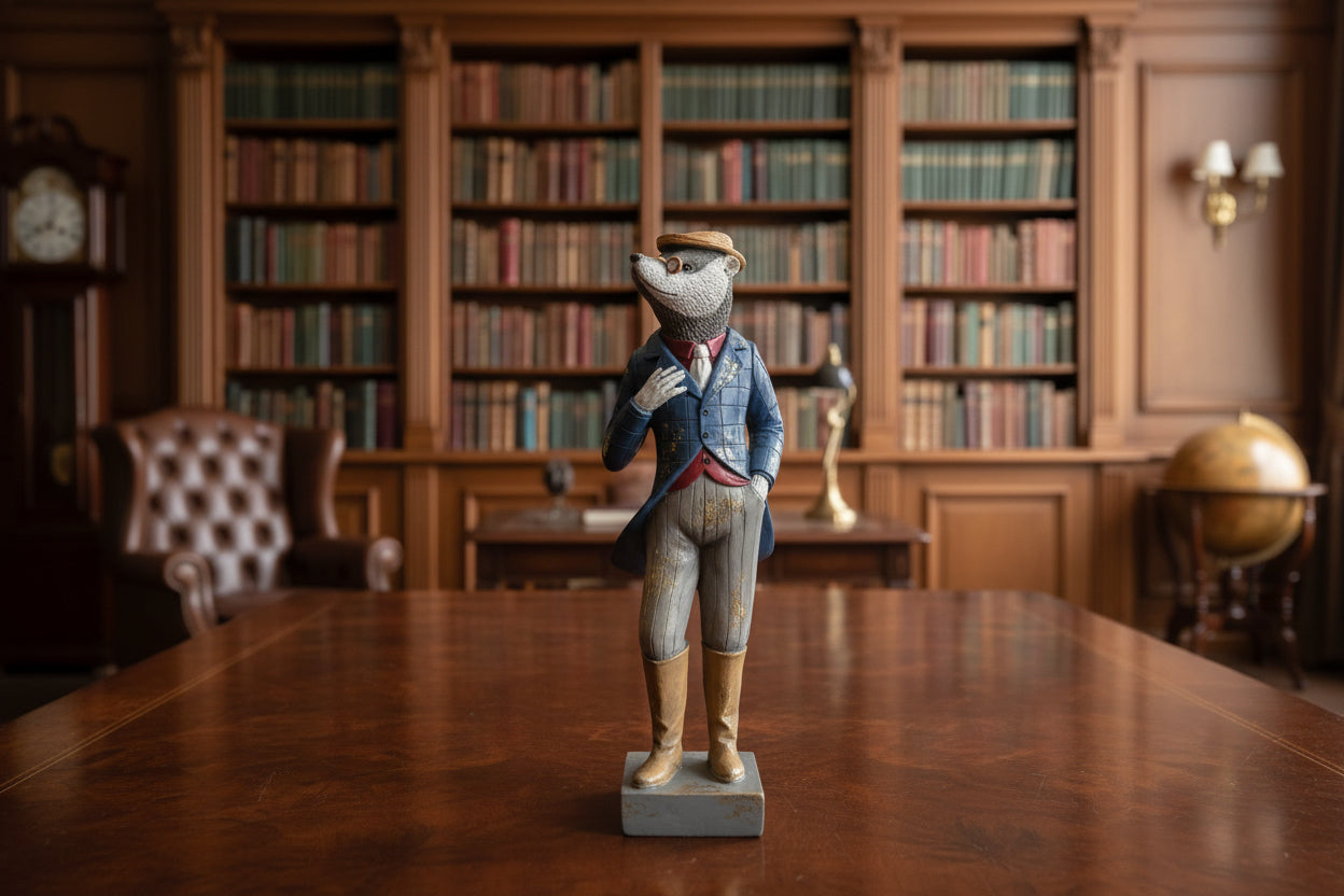 Dapper Badger Statue Novelty Gentleman Figure Dapper Animal Range - Present Days