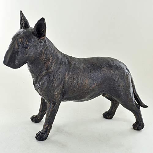 Bull Terrier Dog Painted Bronze Resin Sculpture