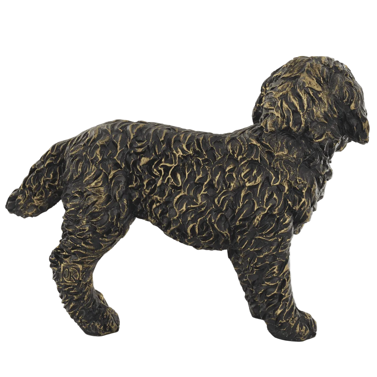 Cockapoo Dog Figure Painted Bronze Resin Sculpture - Present Days