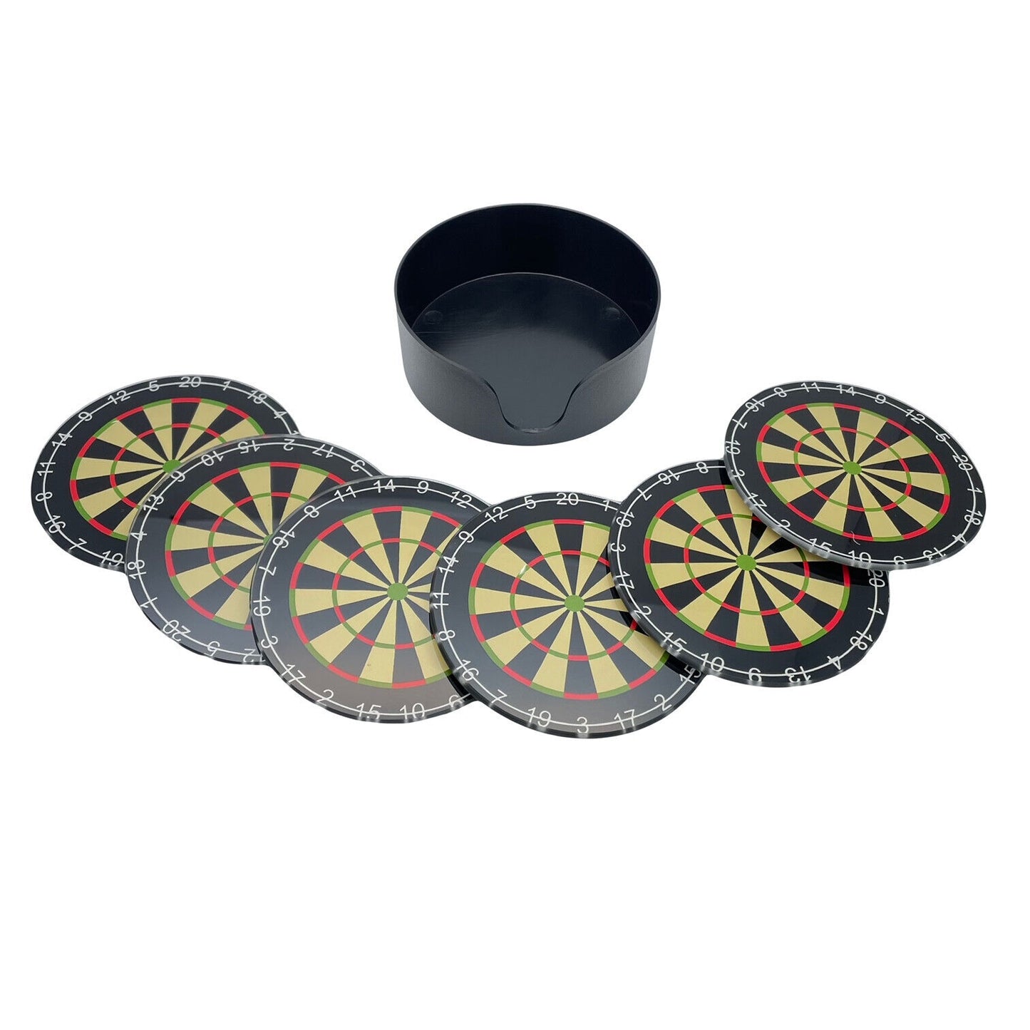 Dartboard Glass Drink Coasters Set of 6
