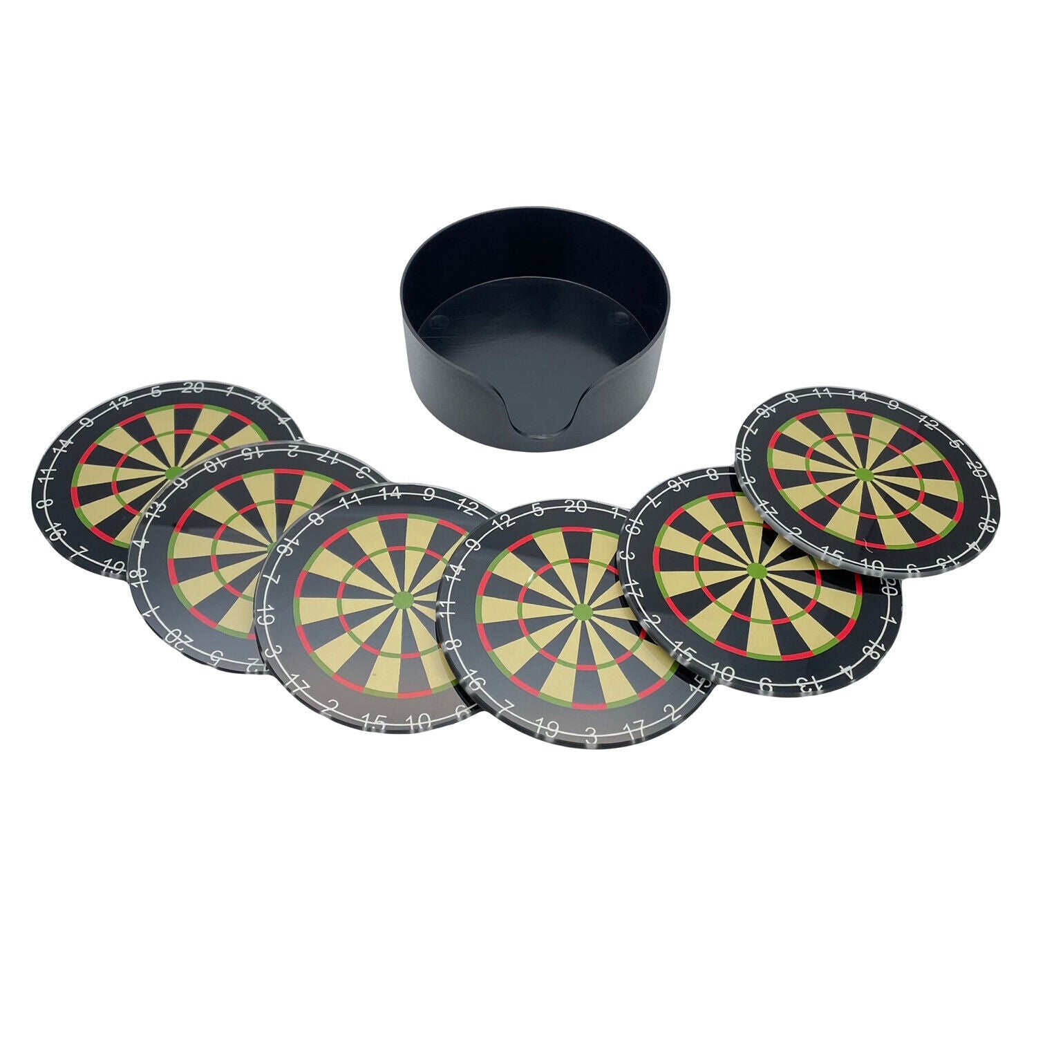 Dartboard Glass Drink Coasters Set of 6