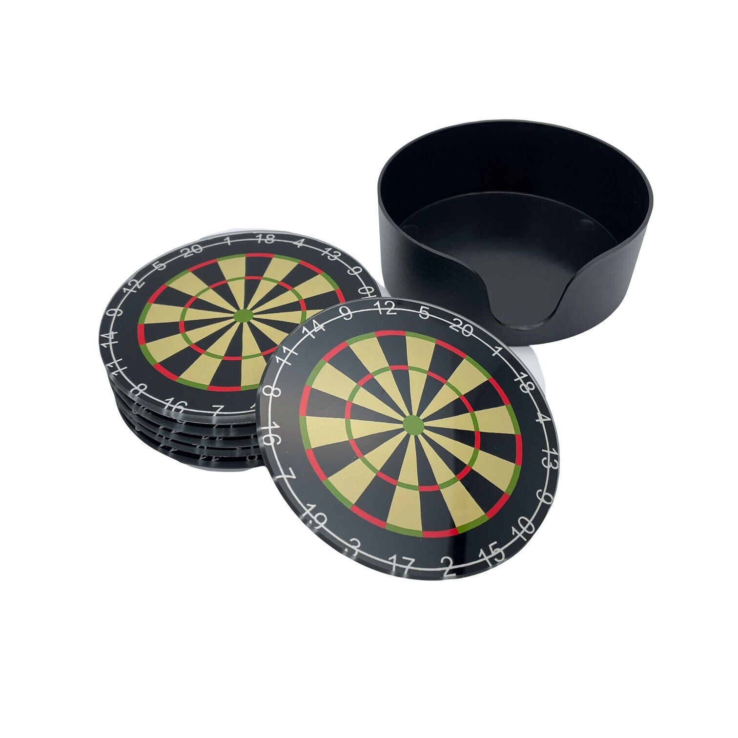 Dartboard Glass Drink Coasters Set of 6