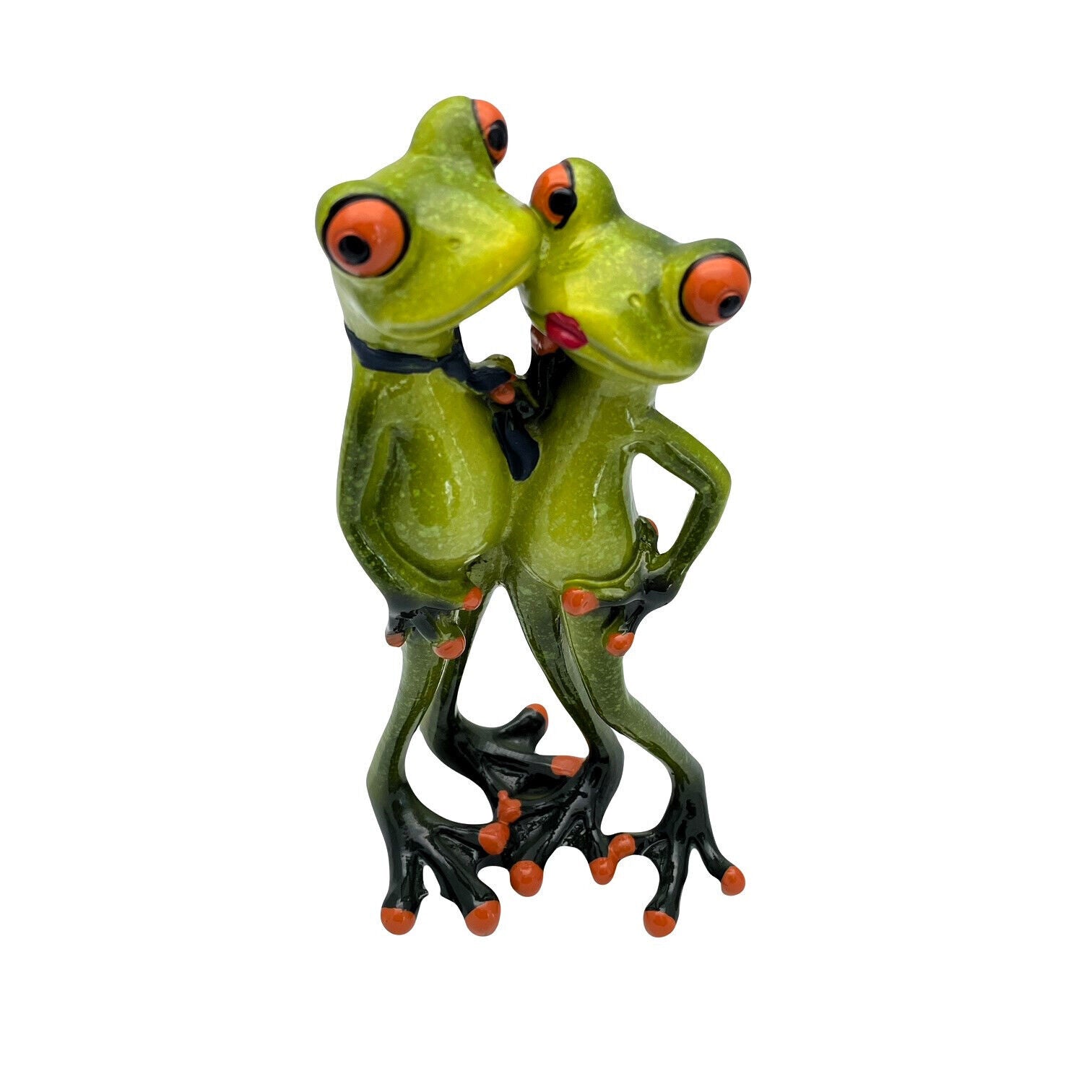 Comical Frogs Couple Lovers Small Resin Figurine