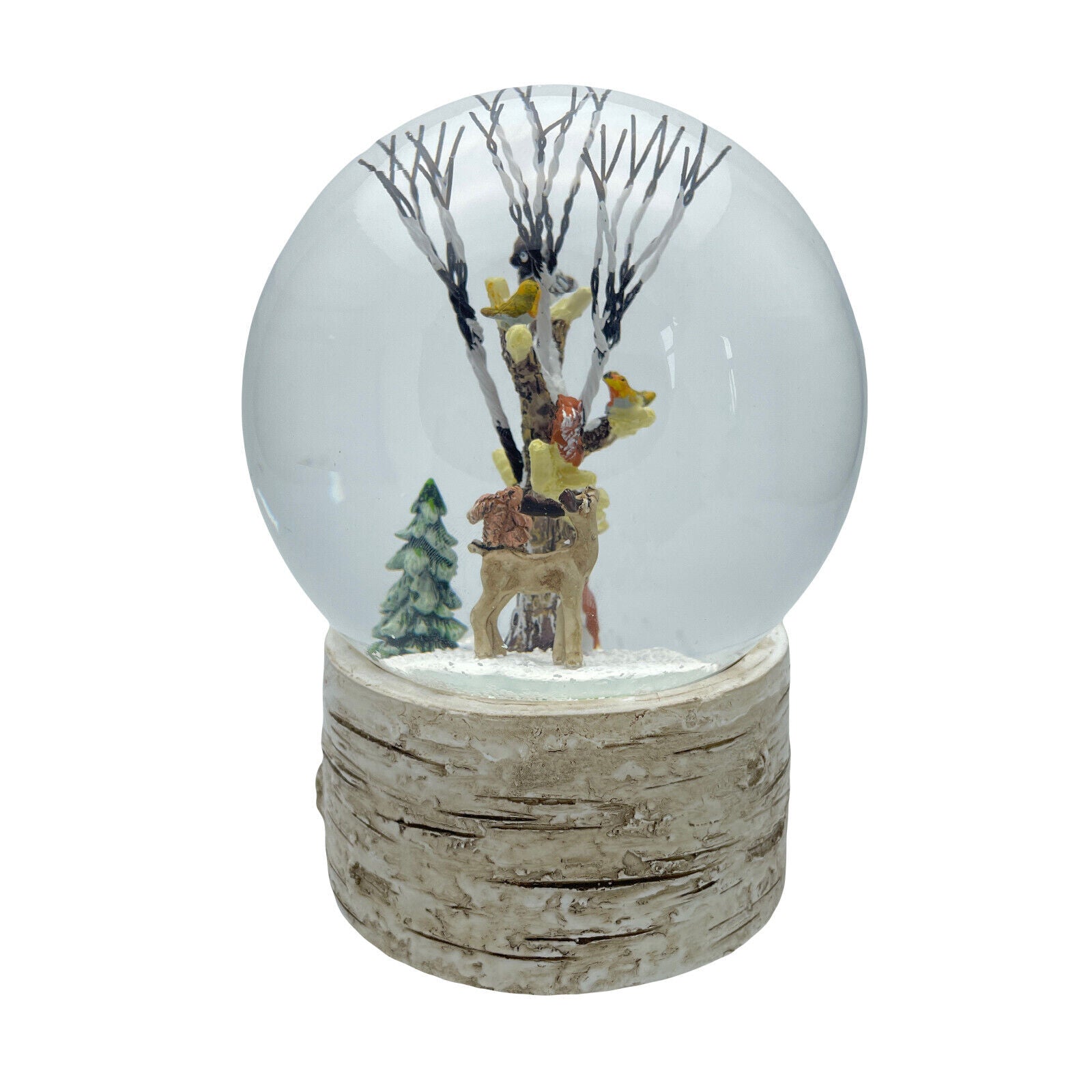 Woodland Animal Scene Musical Snow Globe Plays Jingle Bells