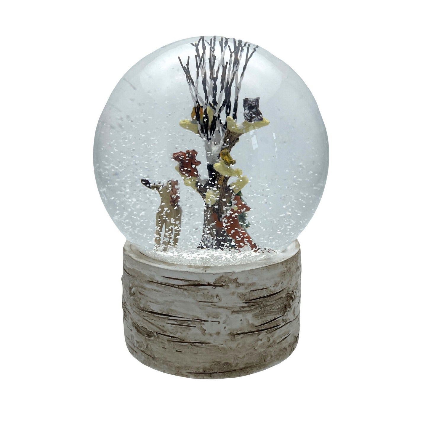 Woodland Animal Scene Musical Snow Globe Plays Jingle Bells